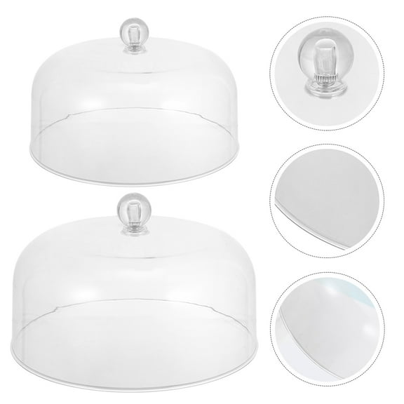 AURARMLET 2-Pack Clear Acrylic Dessert Domes 13x13x9 Inches Covers for Pool Parties and Outdoor Events