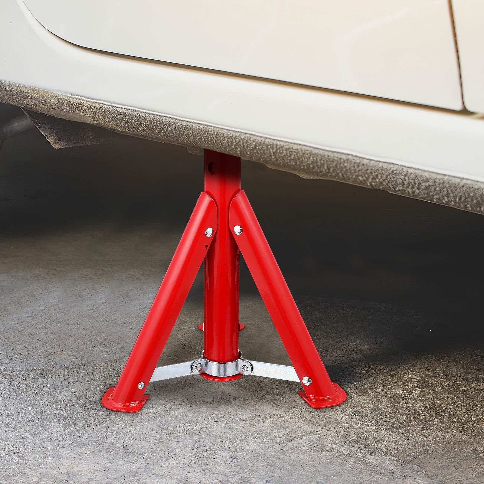 AURARMLET 2-Pack Red Trailer Jack Stands 3 Ton Capacity Adjustable Height Heavy Duty Car Lift Support Tools