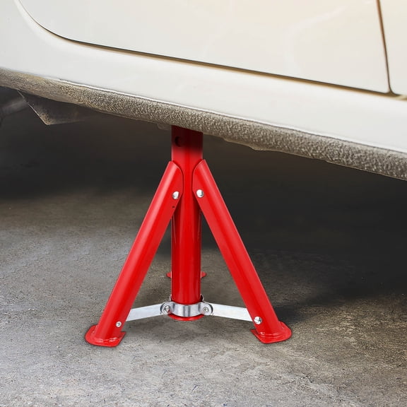 AURARMLET 2-Pack Red Trailer Jack Stands 3 Ton Capacity Adjustable Height Heavy Duty Car Lift Support Tools