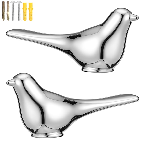 AURARMLET 2-Pack Bird Shaped Zinc Alloy Wardrobe Door Handles with Polished Decorative Design for Home and Bedroom