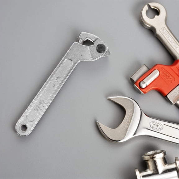 AURARMLET 2Pcs Water Meter Hook Nut Spanner Wrench Silver Durable Alloy Steel for Cover Removal