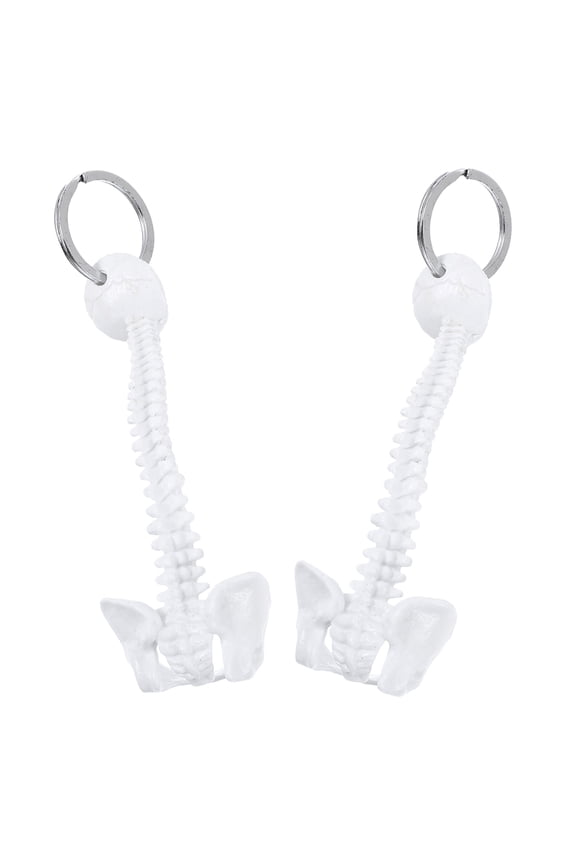 2Pcs White Plastic Spine Keychain Compact Human Spine Model for Medical Students and Study Tools