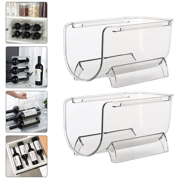 AURARMLET Bottle Organizer Transparent 2Pcs 8.1X4.5X4.2In