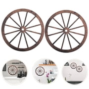 AURARMLET 2Pcs Wooden Spoked Wagon Wheel Wall Decor Rustic Vintage Charm for Western Style