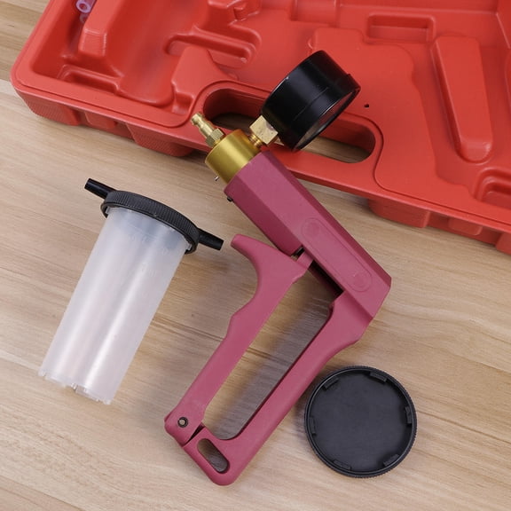 AURARMLET Gasket Leak Detection Vacuum Pump Brake Oil Replacement Tool Dark Red 1Set