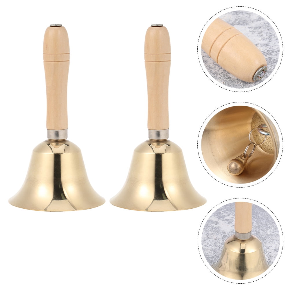 30-Pack Metal Hand Bells - Silver Service Bells With Black Wooden Handles
