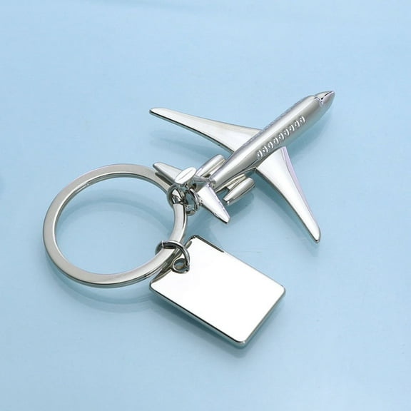AURARMLET 2Pcs Elegant Silver Metal Plane Pendant Keychains Ideal for Aviation Enthusiast Present