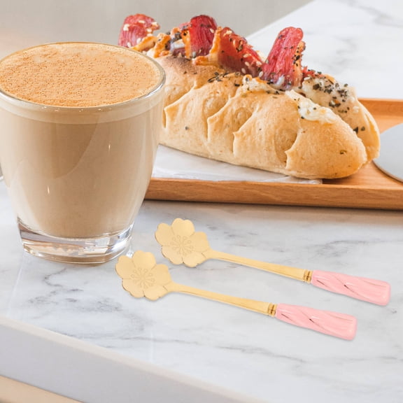 AURARMLET 2pcs Espresso Teaspoons Stainless Steel Cute Dessert Spoon For Casual Occasions