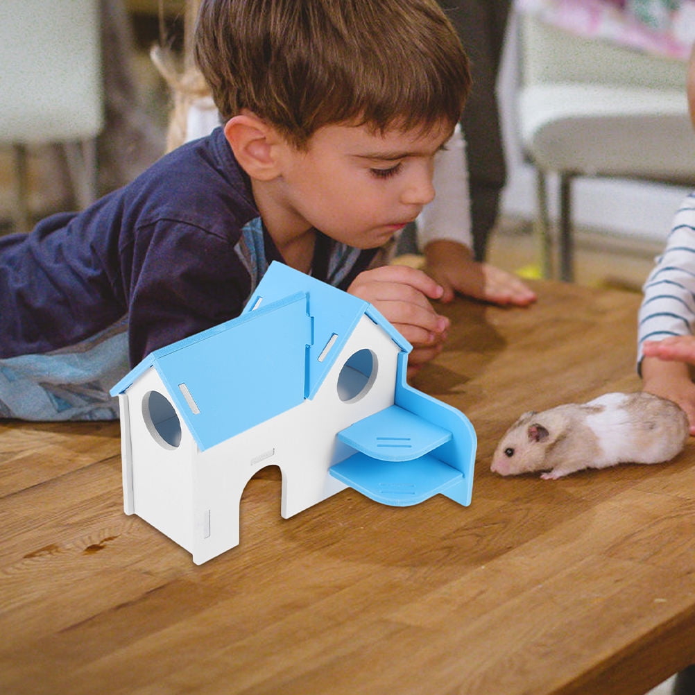 Picture of AURARMLET Small Pet Hideout Hamster House Sky-Blue PVC 2Pcs - Walmart.com
