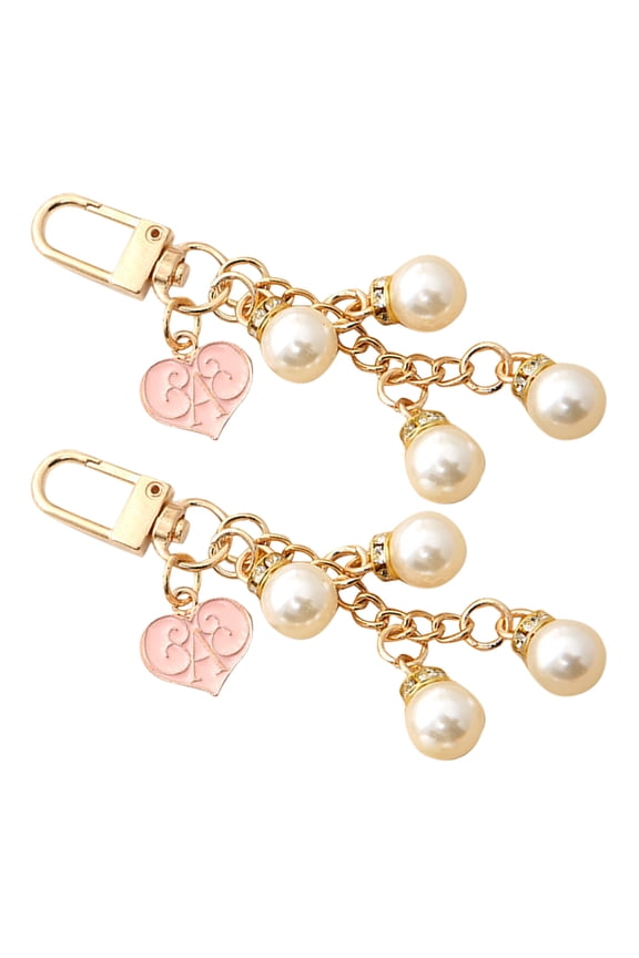Elegant Heart Keychain Sturdy Zinc Alloy Creative Design for Bags 2Pcs