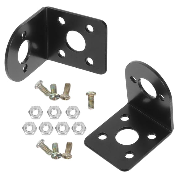 AURARMLET 2-Pack L Shape Motor Mounting Brackets, Black Metal Right Angle Support Holders for Automotive Vehicle Use