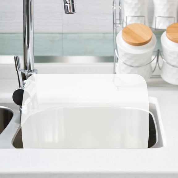 AURARMLET 2pcs Transparent Plastic Bathroom Sink Splash Guard Splash Protector for Kitchen and Bathroom