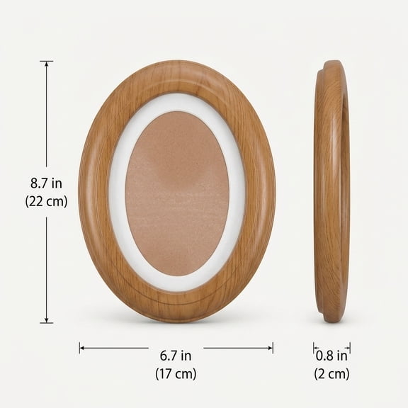 AURARMLET 2Pcs Rustic Oval Wall Picture Frames Brown for Gallery Photo Display