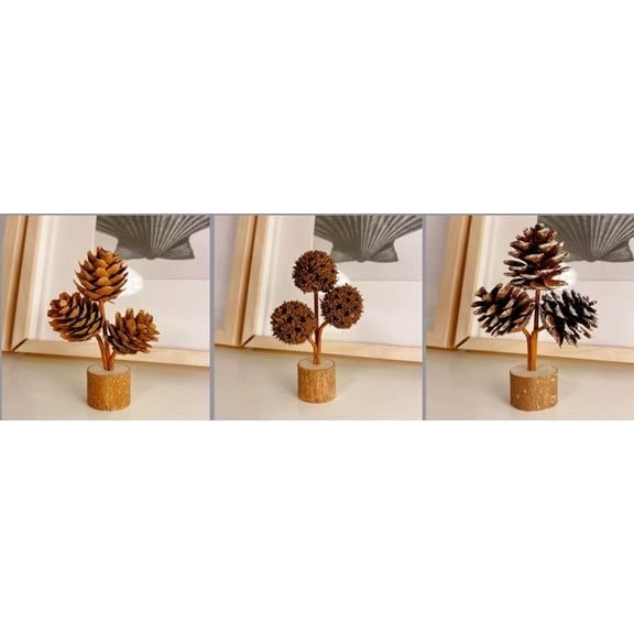 AURARMLET 3Pcs Artificial Pine Cones for Rustic Dining Table Centerpiece Decor