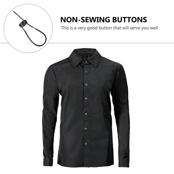 AURARMLET 30Pcs Black Multipurpose Buttons Easy Replaceable Durable Fasteners for Windbreaker