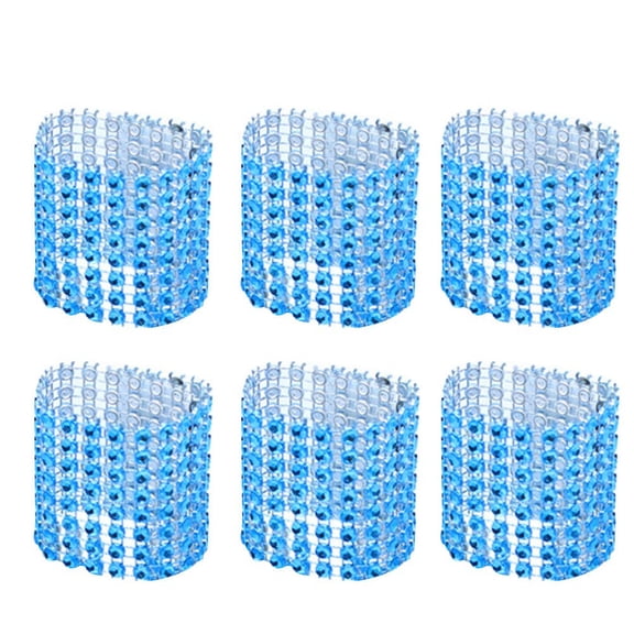 AURARMLET Napkin Ring Blue Luxury Rhinestone for Wedding Decoration 8 Rows Simulated 30Pcs