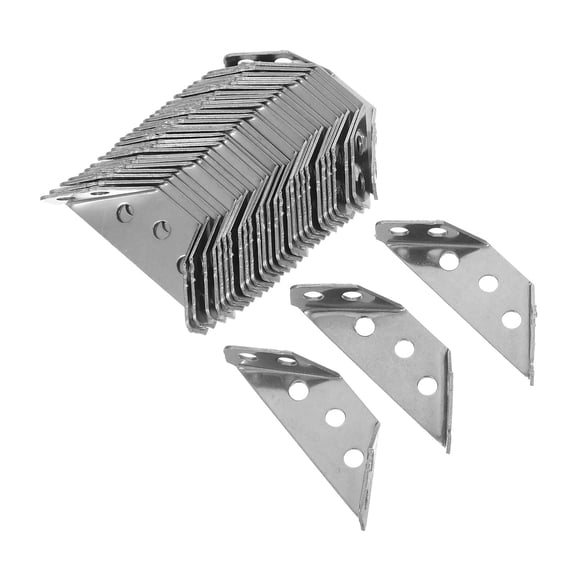 AURARMLET 30Pcs Universal Stainless Steel Corner Brace with Screws for Cabinet Table and Chair Support