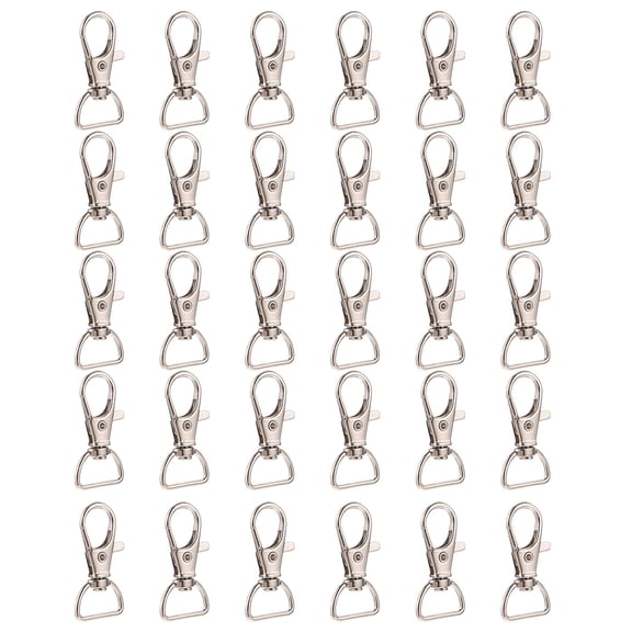 AURARMLET 30Pcs Alloy Metal Claw Clasps Plated Silver Swivel Trigger Snap Hook for Crafts