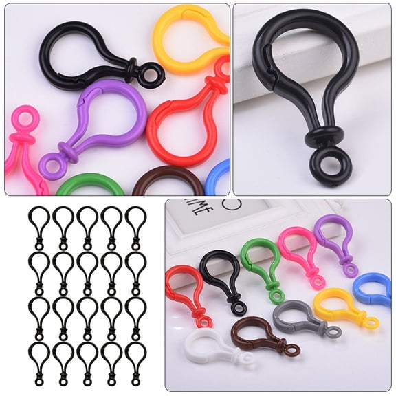 AURARMLET 32Pcs Convenient Black Plastic Multi-Function Lobster Clasp Clips for Hanging Accessories