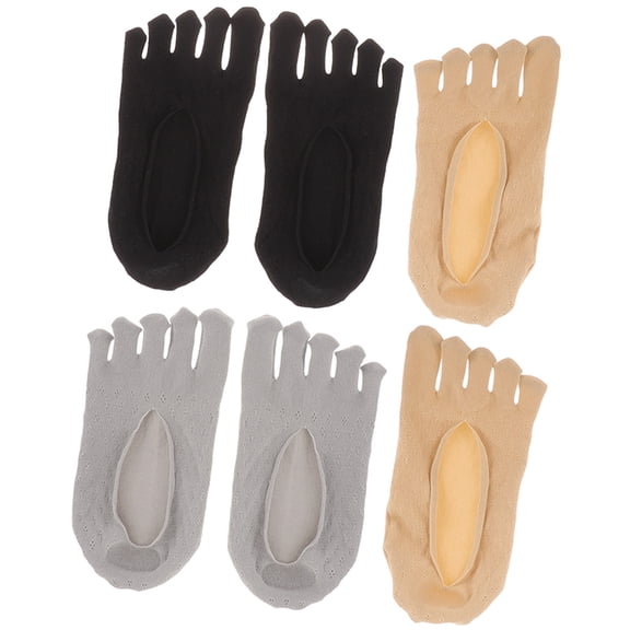 AURARMLET 3Pairs Toeless Socks Women Invisible Design Nylon Breathable for Outdoor Activity