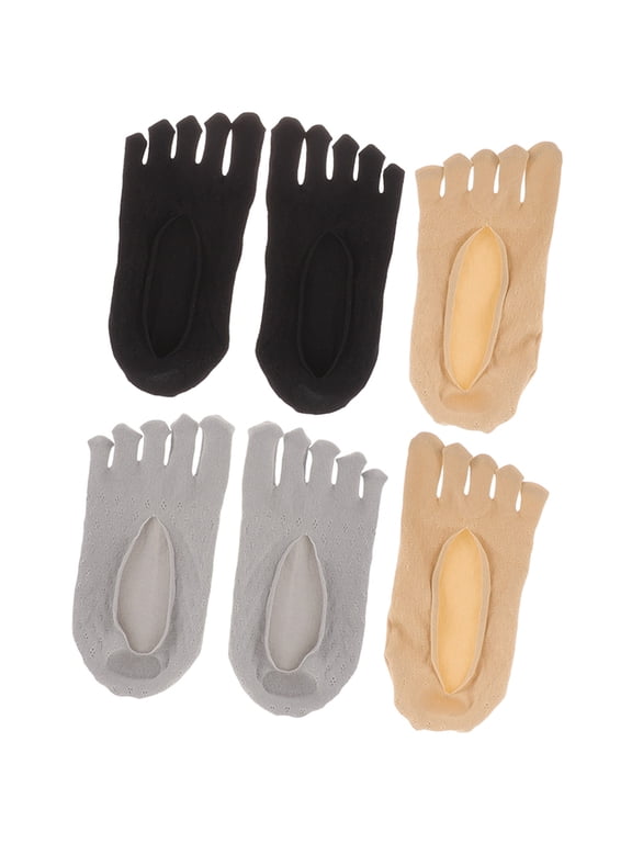 3 Pairs Womens Toeless Socks Invisible Nylon Breathable Design for Outdoor Activities and Everyday Comfort