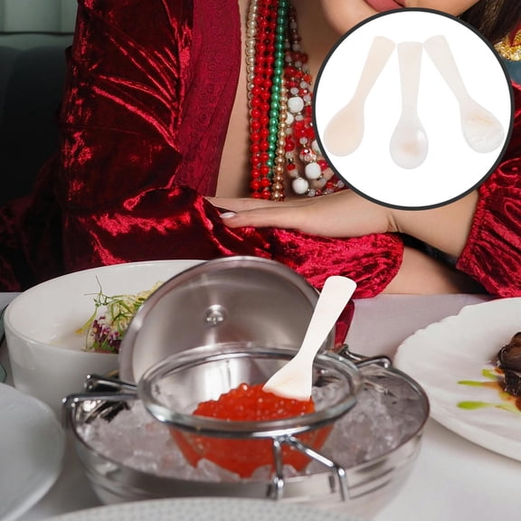AURARMLET 3Pcs Restaurant Quality Shell Spoons for Caviar and Dessert Serving