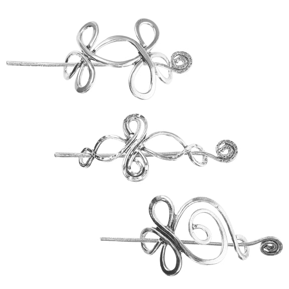 AURARMLET 3Pcs Vintage Hollow Alloy Hair Clips Viking Style for Elegant Updo Hairstyles