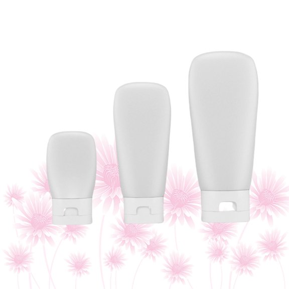 AURARMLET 3Pcs Travel Empty Bottle Set White Leakproof Material Portable Use