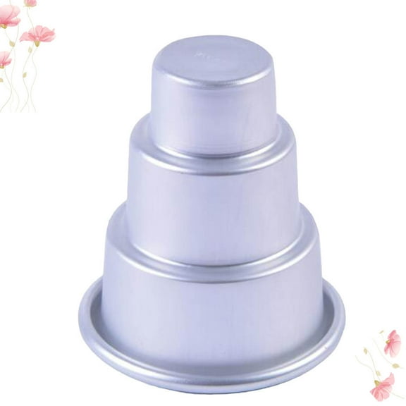 AURARMLET Set of 3 Medium Aluminum Alloy Cake Baking Pans for Festivals and Events