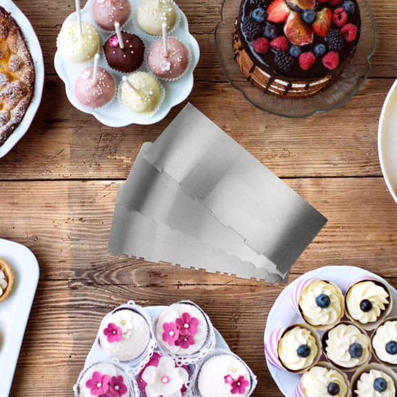 AURARMLET 3-Piece Cake Decorating Kit with Stainless Steel Icing Smoothers for Smooth Finish Baking at Home