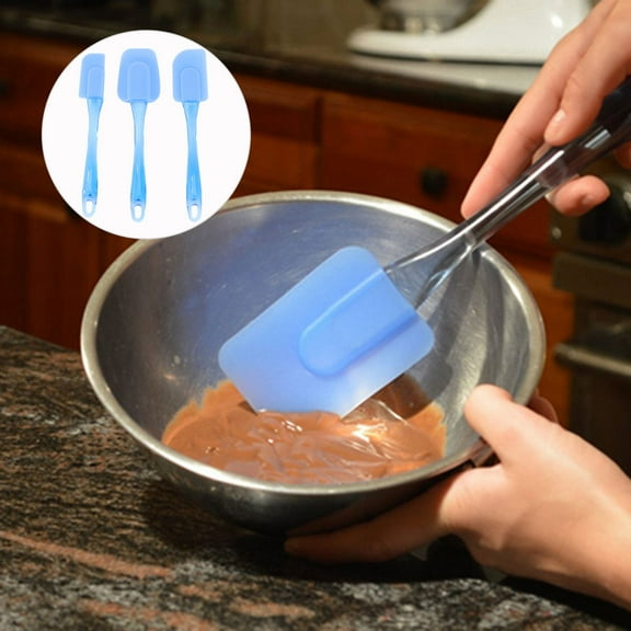 AURARMLET Set of 3 Silicone Spatulas for Cake Making, Baking, and Cooking Tasks - and Flexible Tools