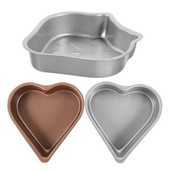 AURARMLET 3-Piece Assorted Color Non-Stick Baking Molds for Home Use - Perfect for Pudding, Jelly,