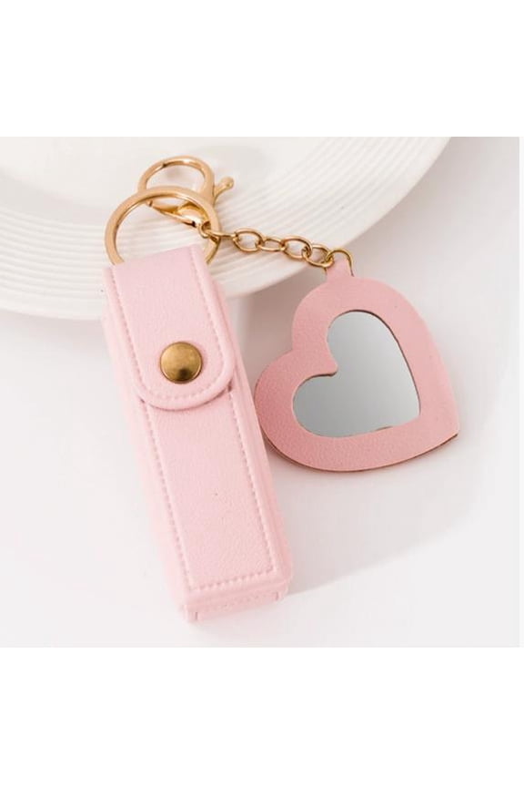 Handbag Pendant Keychain Multi Metal PU Compact Mirror for Ladies 3Pcs