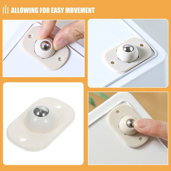 AURARMLET 4-Pack Large White ABS Caster Wheels with Self-Adhesive for Smooth Furniture Mobility and Easy Movement