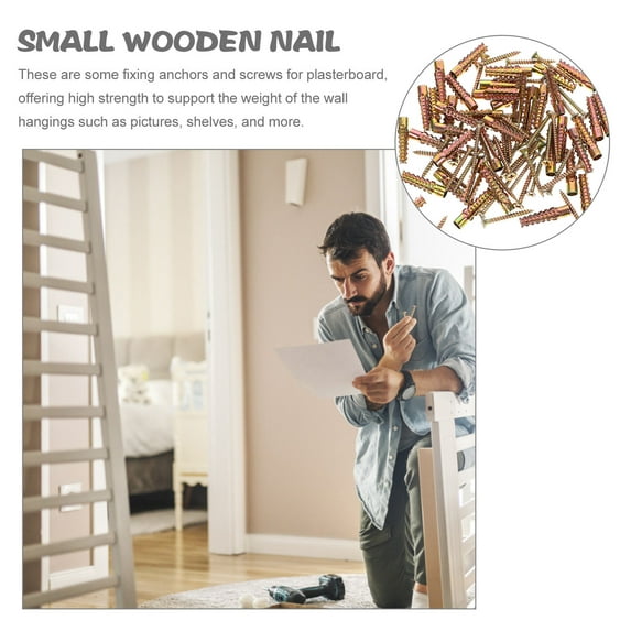 AURARMLET Steel Drywall Anchors and Wall Mounting Screws, 40 Sets, Fixings for Home Improvement, 1.3 x 0.2 x 0.2 in