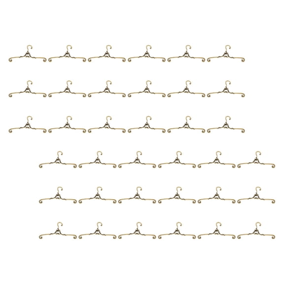 AURARMLET 48pcs Mini Clothes Hangers: Doll Wardrobes Metal Hangers Miniature Dress Outfit Wire Racks for Doll Closet Clothes Hanging Accessories