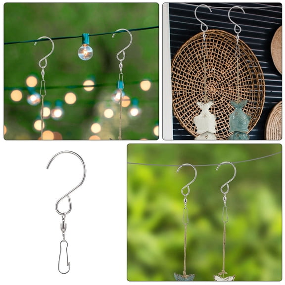 AURARMLET 4-Pack Stainless Steel Multifunctional Hooks for Hanging Bird Feeders, Plants, Outdoor Decorations