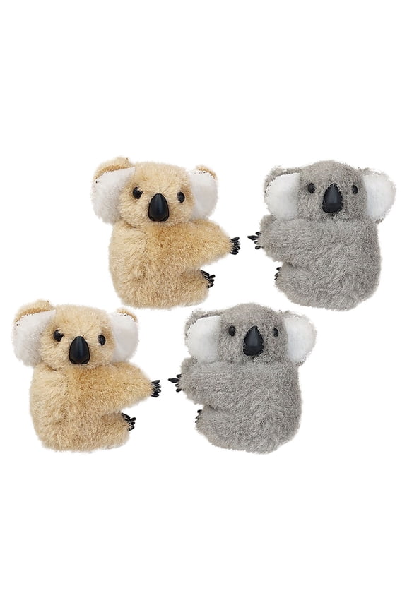 4Pcs Assorted Koala Hair Clips Fuzzy Animal Claw Clips for Decor