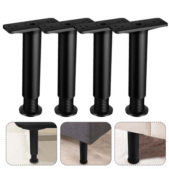 AURARMLET Bed Support Legs Black Durable Wear-Resistant Easy to Install for Daily Use 4Pcs