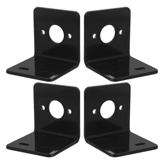 AURARMLET Set of 4 Black Metal Motor Brackets for Secure Engine Motor Mounting and Stable Installation Base