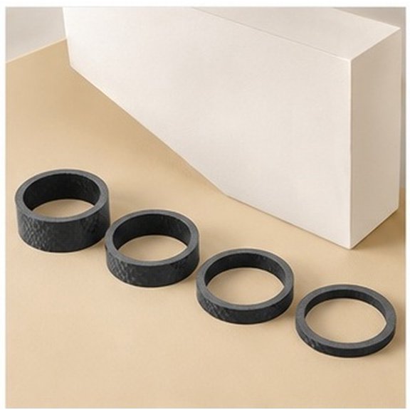 AURARMLET 4Pcs Carbon Fiber Headset Spacers Black Durable for 28.6mm Bike Stem Oversize Forks