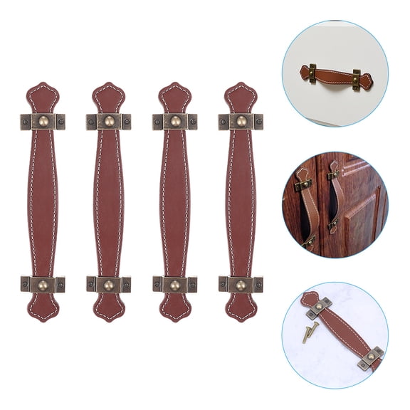AURARMLET Pulls Brown Zinc Alloy 4Pcs 7.5X1.4In