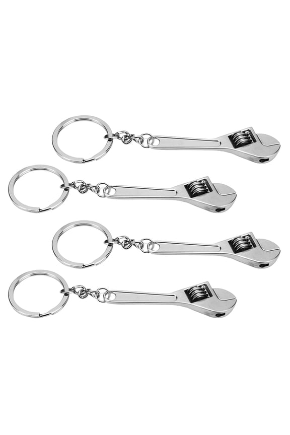 4pcs Spanner Keychain Zinc Alloy Corrosion Resistant Key Holders for Household Use
