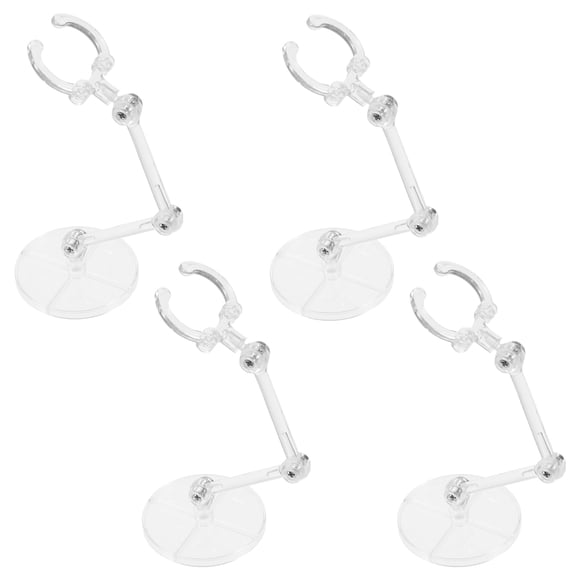 AURARMLET 4Pcs White Plastic Model Display Stand Sturdy Manual Support for Desktop Figures