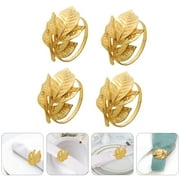 AURARMLET 4Pcs Metal Plating Napkin Rings for Banquets and Special Occasions