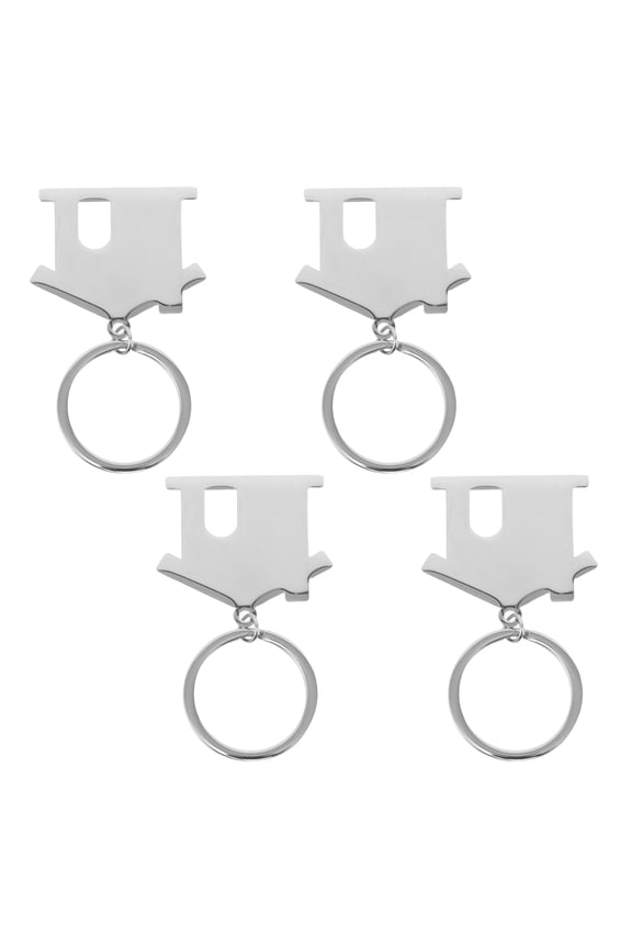 4-Pack Modern Hollow House Keychains Stainless Steel Key for Keys, Bags, Backpacks, and Accessories