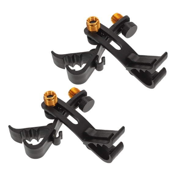 AURARMLET Set of 4 Black Metal Drum Microphone Clips for Professional Stage Use