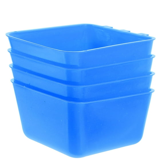 AURARMLET 4Pcs Bird Cage Feeding Cups Blue Hanging Design for Rabbits Birds