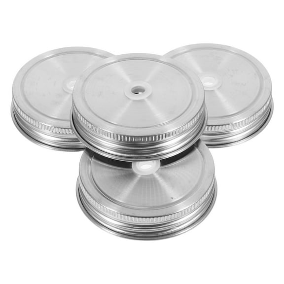 AURARMLET 4-Pack Stainless Steel Wide Mouth Jar Lids for Food Preservation and Drink Serving at Home