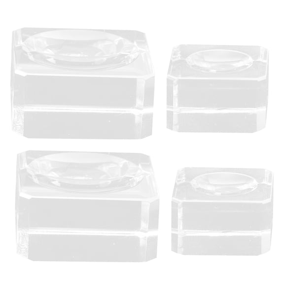 AURARMLET 4Pcs Clear Crystal Display Bases Transparent Small Pedestal Stand for Desktop Sphere Displays